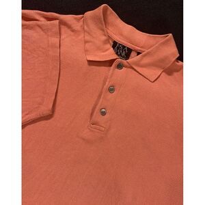 Jos A Bank Signature Collection Men's Sz M Coral Pink Polo Shirt Silk Blend‎